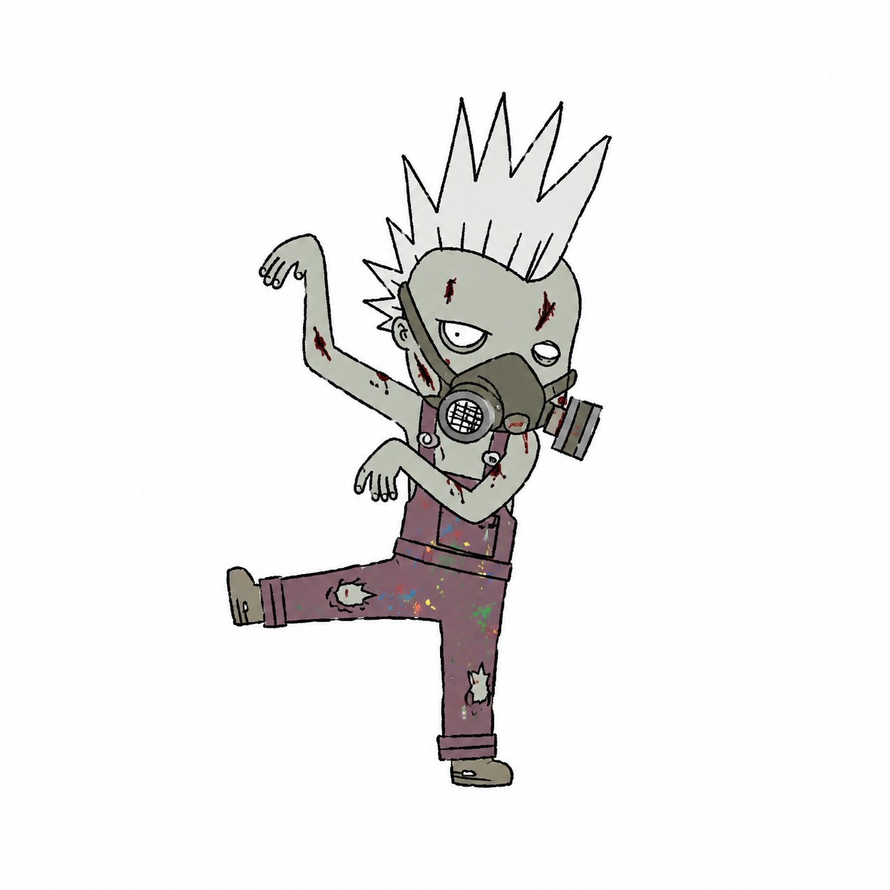 手描き怪獣ラフの例